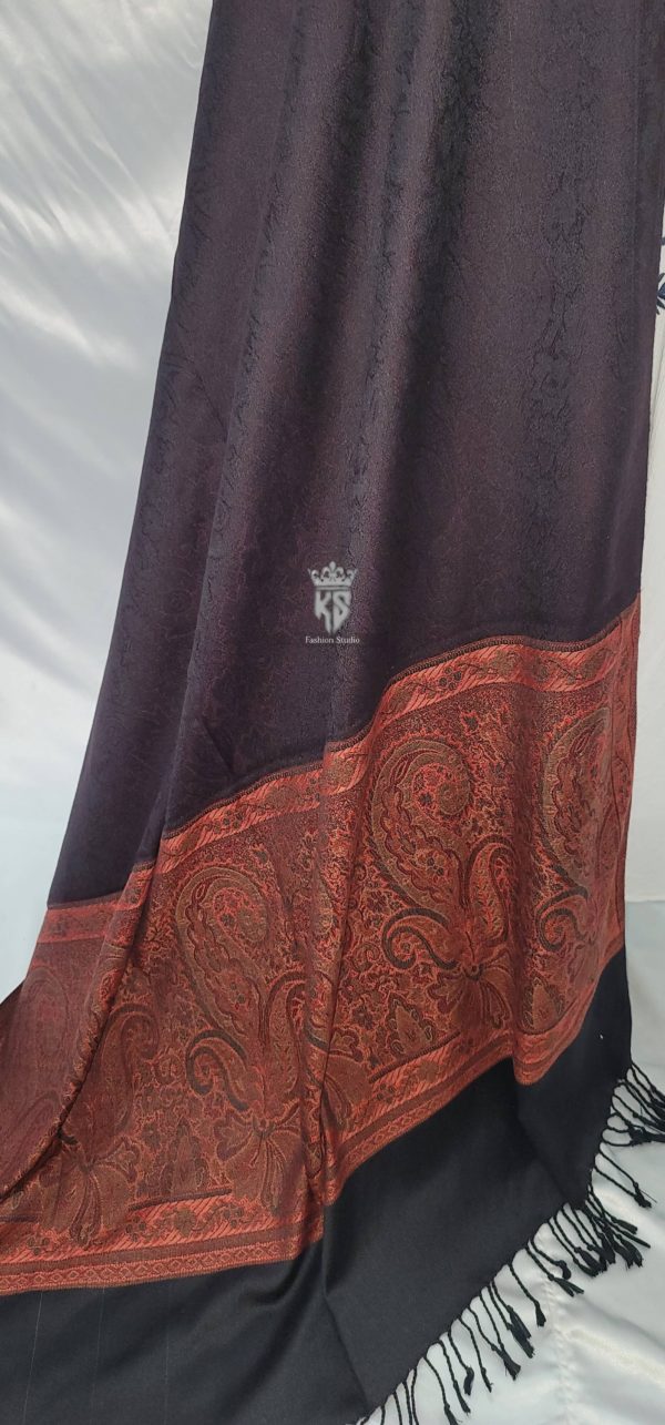 Kashmiri Winter Maroon Shawl - Image 2