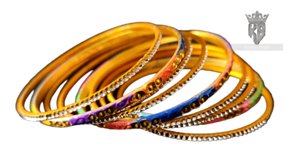 Matte Painted Golden Bangles